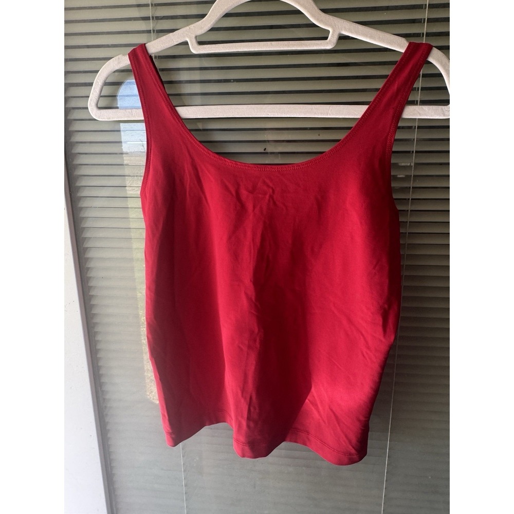 Chicos Top Womens 1 US SmallSleeveless Tank Adjustable Cami Travel Knit Red